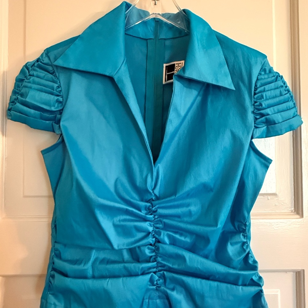 Vintage Tadashi Shoji Blue Women's Top